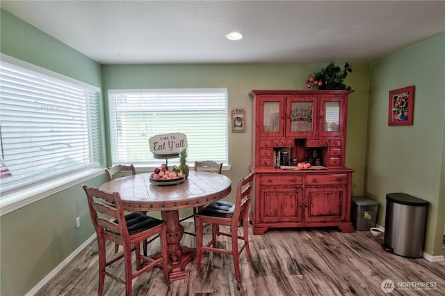 111 E Martin St, Elma, WA 98541 - dining space featuring wood finished floors and baseboards