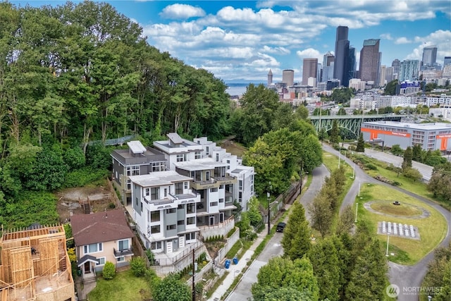 aerial view with a view of city