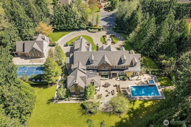 2045 250th Pl NE, Sammamish, WA 98074 - aerial view of property and surrounding area with a pool area