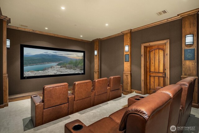 2045 250th Pl NE, Sammamish, WA 98074 - carpeted cinema room with recessed lighting, baseboards, and ornamental molding