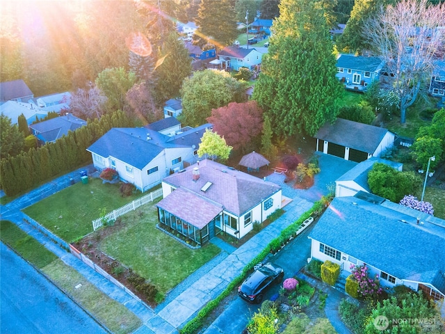 aerial view of residential area