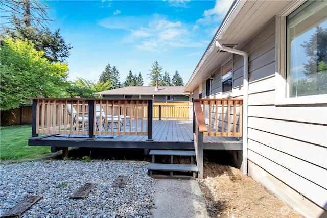 deck featuring fence