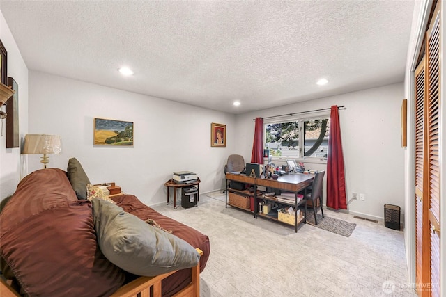 6874 Golf View Dr, Lynden, WA 98264 - carpeted office space with a textured ceiling and recessed lighting