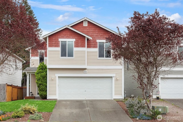 29058 215th Pl SE, Kent, WA 98042 - traditional home with fence, driveway, and an attached garage