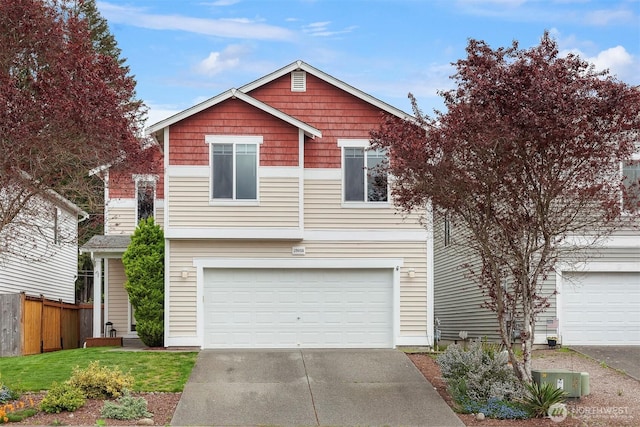 29058 215th Pl SE, Kent, WA 98042 - traditional-style house with fence, concrete driveway, and an attached garage