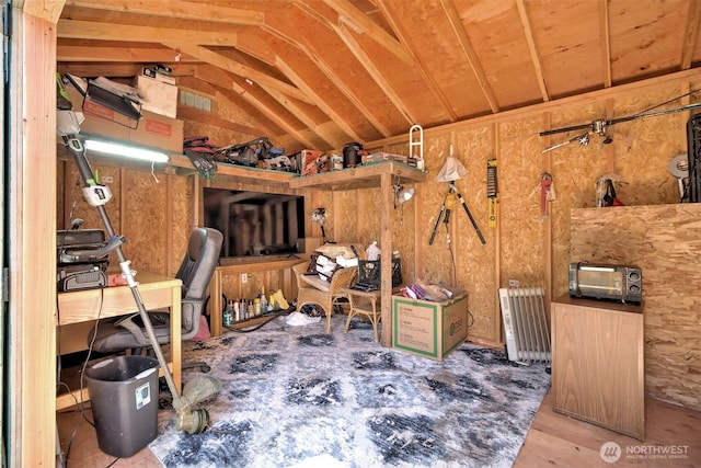 storage featuring radiator heating unit