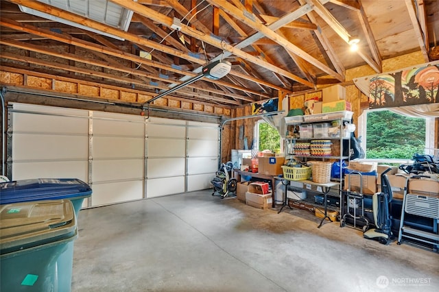garage featuring a garage door opener