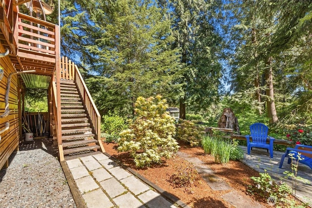 view of yard with stairs