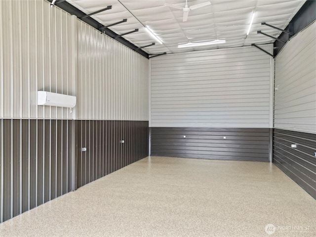 interior space with a wall mounted air conditioner