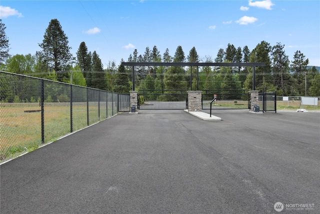 view of street with a gate