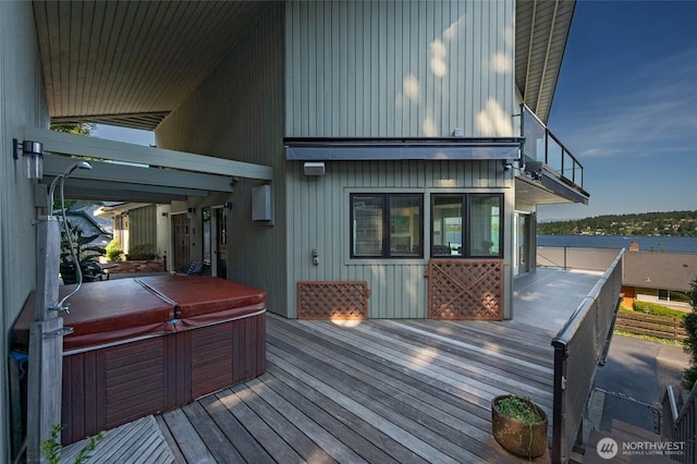3911 NE 158th Ln, Lake Forest Park, WA 98155 - deck with a hot tub