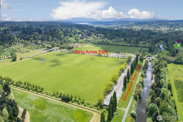 bird's eye view featuring a rural view