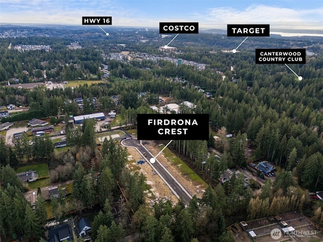 12507 40th Ave NW, Gig Harbor, WA 98332 - drone / aerial view featuring a wooded view