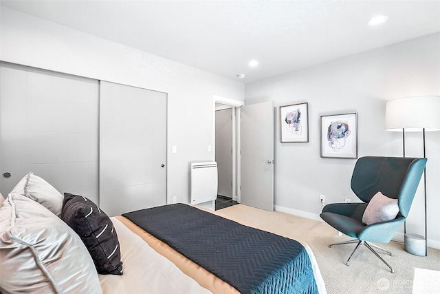 1709 NW 64th St, Seattle, WA 98107 - carpeted bedroom with recessed lighting, a closet, and baseboards
