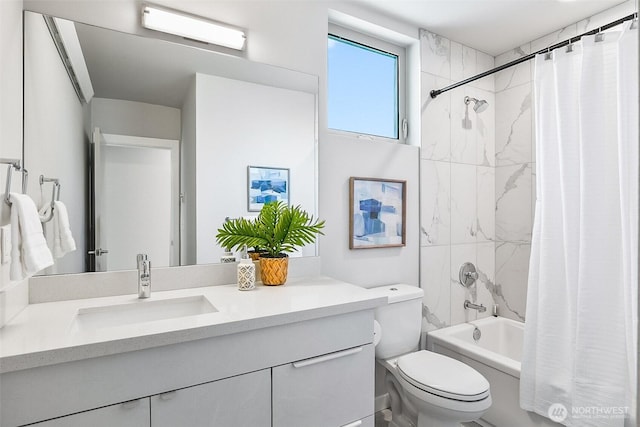 1709 NW 64th St, Seattle, WA 98107 - full bath with shower / bath combo with shower curtain, toilet, and vanity