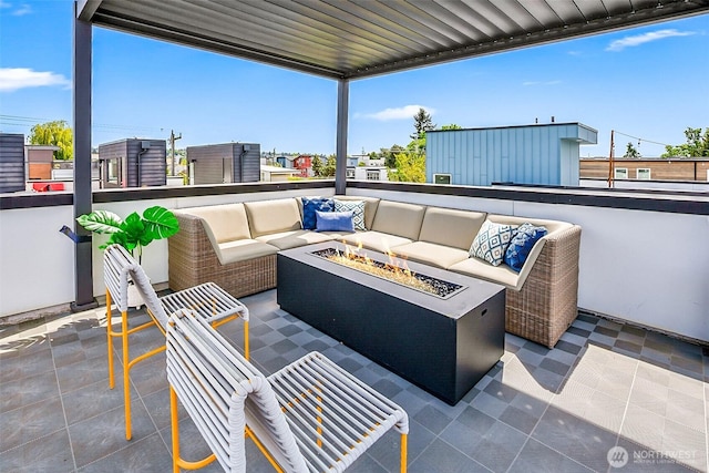 1709 NW 64th St, Seattle, WA 98107 - view of patio / terrace with an outdoor living space with a fire pit