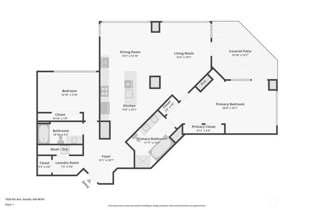 1920 4th Ave Unit 502, Seattle, WA 98101 - floor plan / room layout