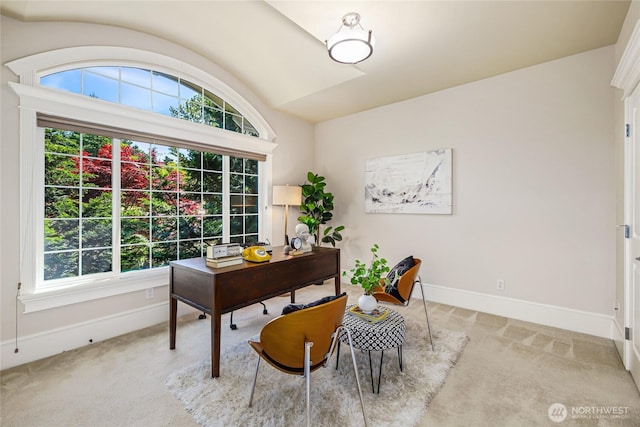 8380 SE 43rd St, Mercer Island, WA 98040 - home office featuring light carpet, baseboards, and plenty of natural light