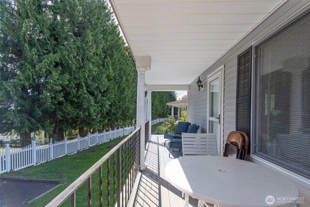 balcony with covered porch