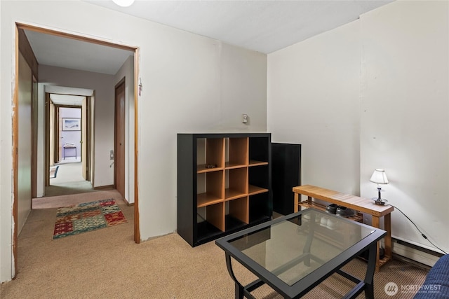 office with light carpet