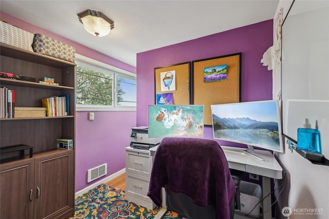 14612 Avon Allen Rd, Mount Vernon, WA 98273 - office area featuring wood finished floors and baseboards