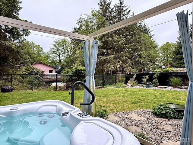 735 Dover Ct SE, Ocean Shores, WA 98569 - view of yard with a hot tub and view of scattered trees