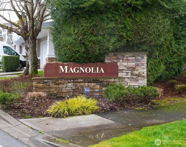 view of community sign
