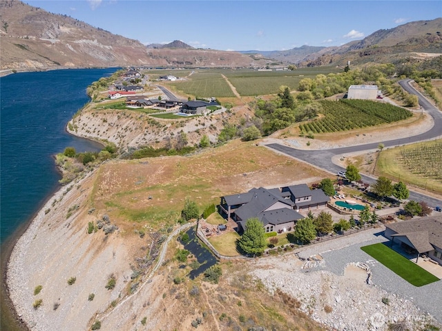31 S Shore Dr, Orondo, WA 98843 - aerial overview of property's location featuring a water and mountain view and rural landscape