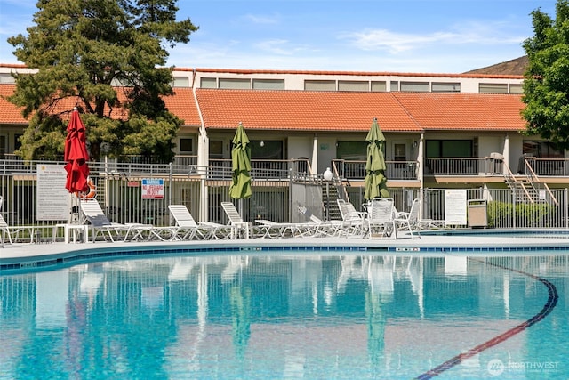 community pool with fence
