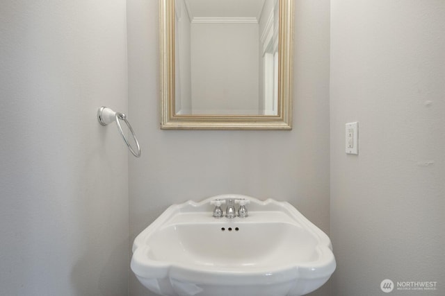 703 18th Ave S, Seattle, WA 98144 - bathroom featuring a sink and crown molding