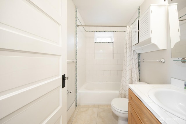 703 18th Ave S, Seattle, WA 98144 - bathroom with toilet, tile patterned flooring, vanity, and shower / tub combo