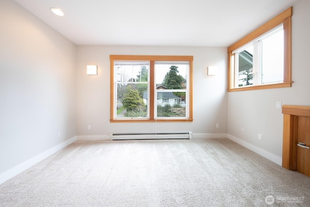 703 18th Ave S, Seattle, WA 98144 - carpeted spare room with a baseboard heating unit and baseboards