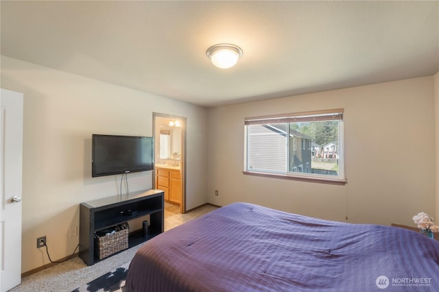 20402 98th Avenue Ct E, Graham, WA 98338 - bedroom with light carpet, baseboards, and ensuite bath
