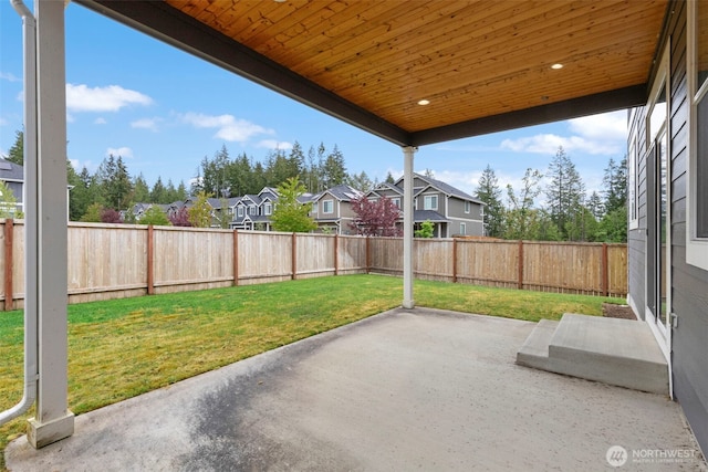 view of patio featuring a residential view
