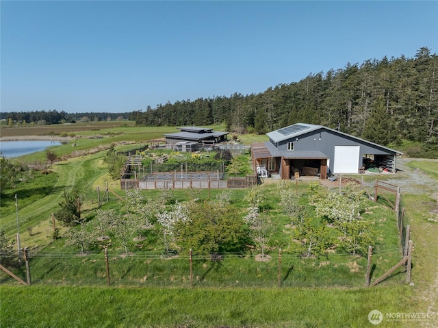 5621 Fisherman Bay Rd, Lopez Island, WA 98261 - view from above of property with a heavily wooded area and a nearby body of water