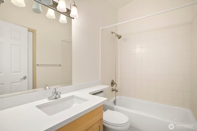 1140 N 92nd Unit B, Seattle, WA 98103 - bathroom featuring toilet, vanity, and shower / washtub combination