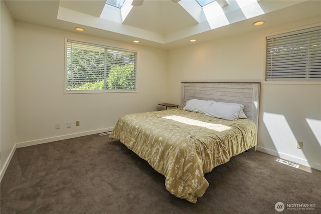 1234 Friedlander Dr, Aberdeen, WA 98520 - bedroom with a skylight, recessed lighting, carpet flooring, and baseboards