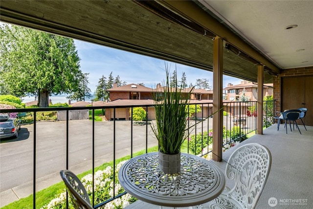 balcony featuring a residential view