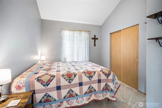 9006 190th St E, Puyallup, WA 98375 - carpeted bedroom with vaulted ceiling and a closet