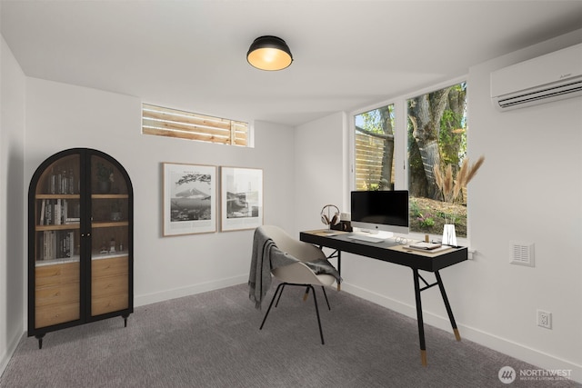 1625B 21st Ave, Seattle, WA 98122 - office featuring an AC wall unit, carpet, and baseboards