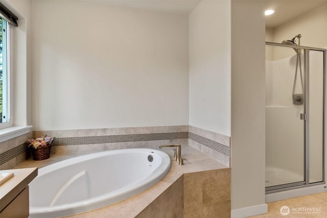 3215 64th Ln SW, Olympia, WA 98512 - bathroom with plenty of natural light, tile patterned flooring, and a stall shower