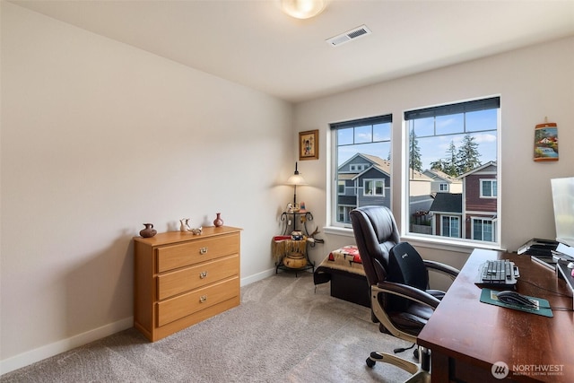 3215 64th Ln SW, Olympia, WA 98512 - office area featuring baseboards, visible vents, and carpet