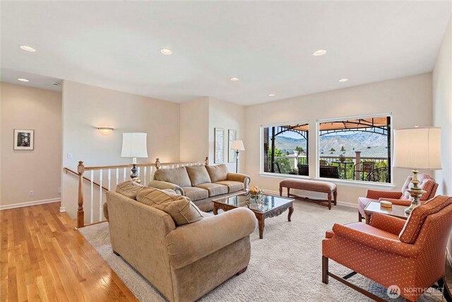 1552 Huntwood Ln, East Wenatchee, WA 98802 - living area with recessed lighting, light wood-style flooring, and baseboards