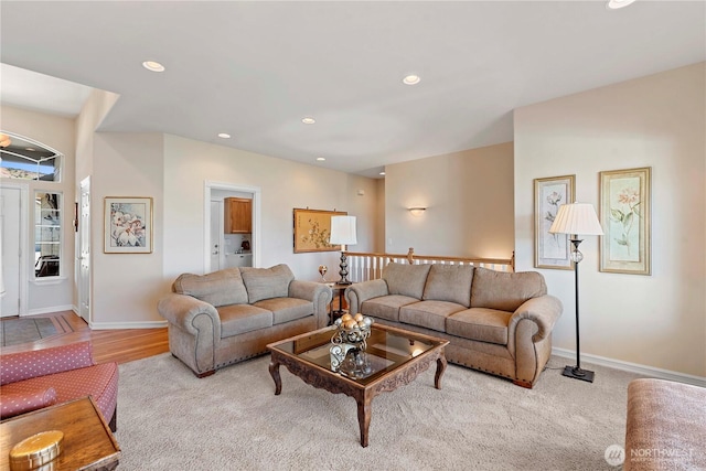 1552 Huntwood Ln, East Wenatchee, WA 98802 - living area with baseboards, recessed lighting, and carpet floors