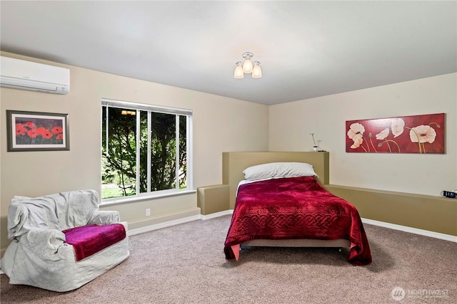 1552 Huntwood Ln, East Wenatchee, WA 98802 - carpeted bedroom with a wall mounted AC and baseboards