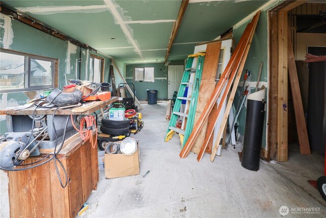 misc room with concrete flooring