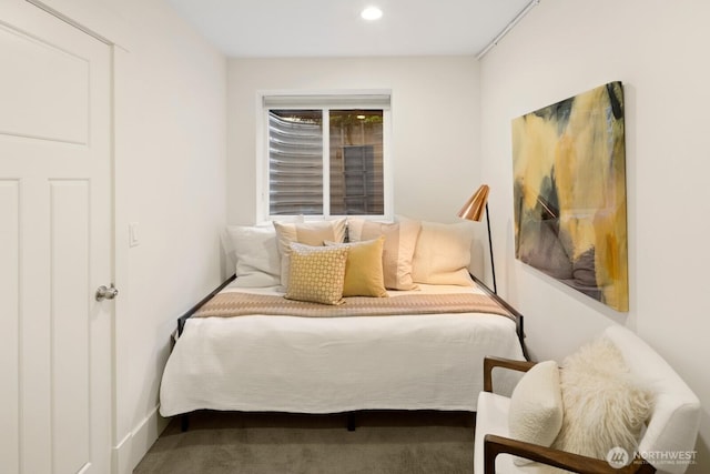 bedroom with recessed lighting