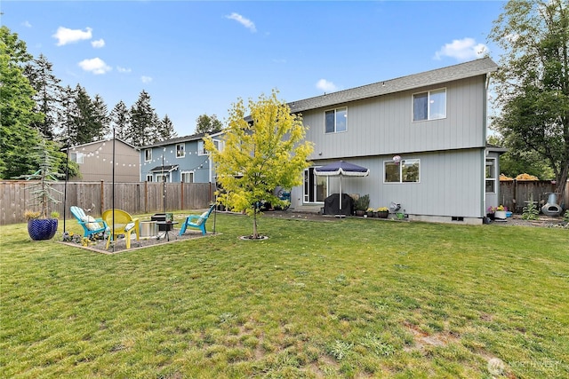 17915 69th Avenue Ct E, Puyallup, WA 98375 - back of house featuring a fire pit, a patio, and crawl space