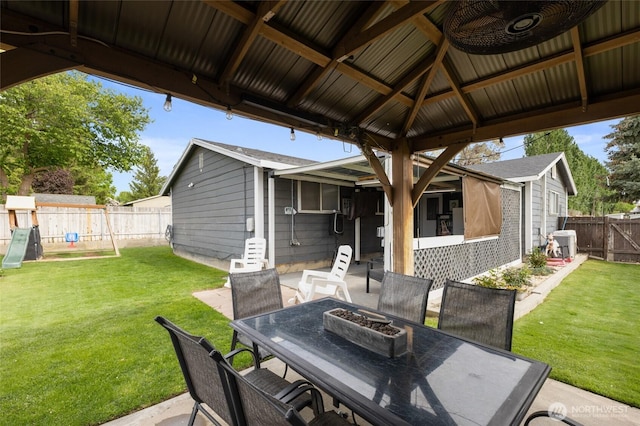 322 W 8th St, Warden, WA 98857 - view of patio with an outdoor fire pit