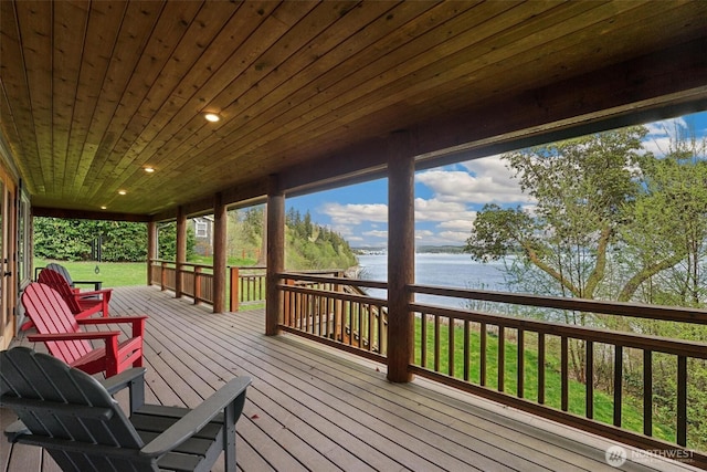1005 Cavalero Rd, Camano Island, WA 98282 - wooden terrace featuring a water view